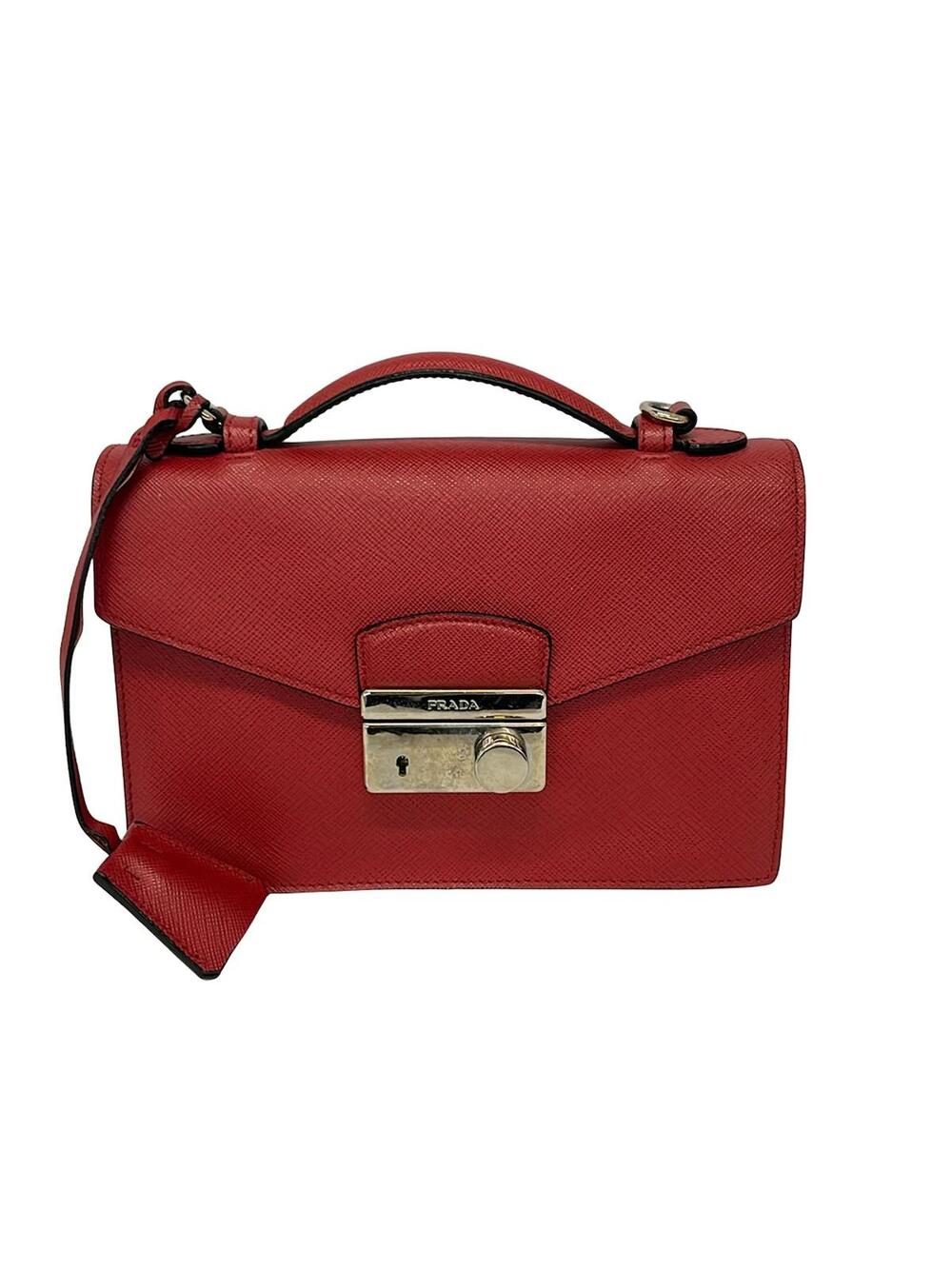 Prada Red Leather Handbag #360637P62B
